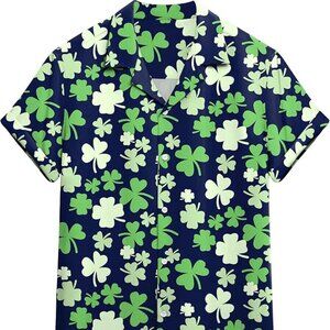 Hawaiian Beach Shirt Short Sleeve Button Down Cuban Collar Shirt